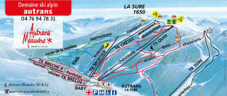 Plan des pistes alpin Autrans Méaudre en Vercors
