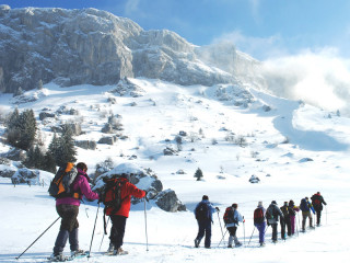 Snowshoeing mountain guides