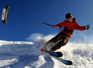 Parapente, snowkite