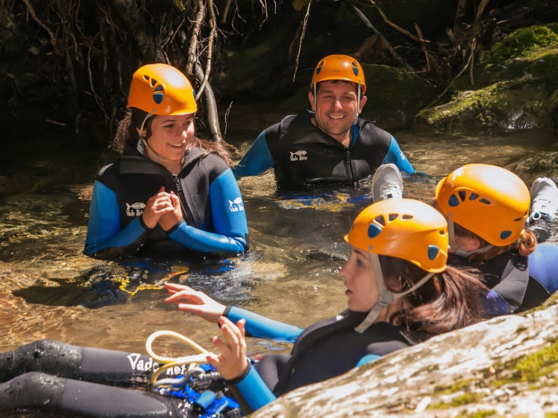 In the water, canyoning