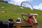 Terrasse et départ de parapente
