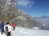 Sortie marche nordique dans la neige