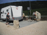 Borne à eau de l'aire de service camping-cars