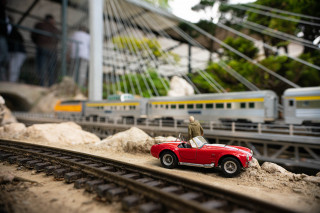 Train de voyageur sur le pont de Saint-Lattier