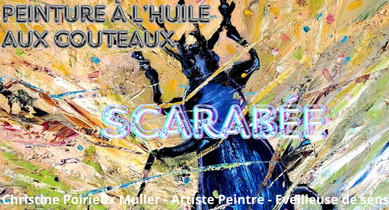 Scarabée peinture à m'huile au couteau