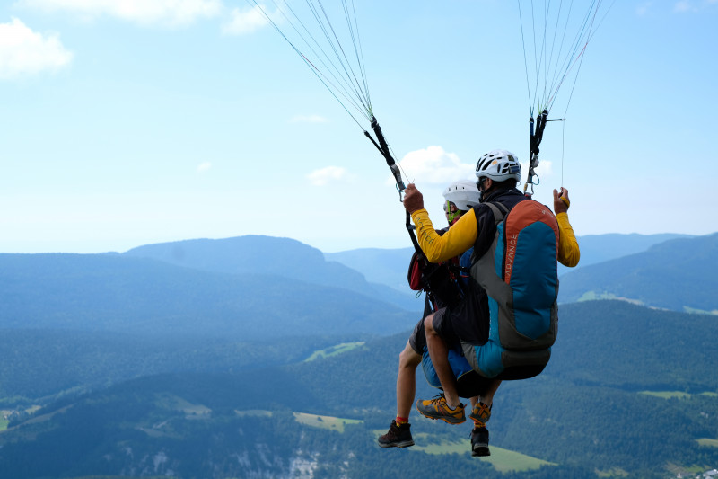 Saut en parapente bi-place