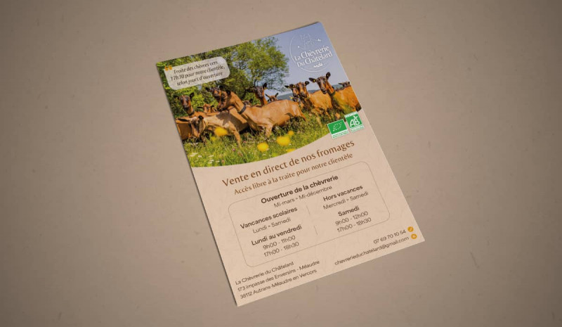 Création de flyer pour la Chèvrerie du Châtelard