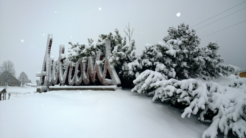Panneau Autrans sous la neige