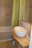 Salle de bain (vasque, baignoire-sabot, douche)