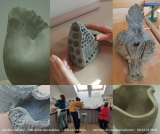 Pièces de stagiaires des cours Atelier Terre en Vercors