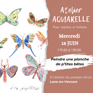 Affiche des ateliers Aquarelle avec Alexandra Jacquin_Lans-en-Vercors
