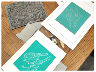 Atelier linogravure avec Maude Lemieux