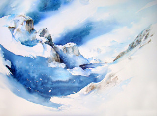Aquarelle de Sophie Lietar - Partenariat Festival Internationnal d'Autrans-Montagnes, Culture & Cinéma_Lans-en-Vercors
