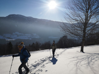 Marche nordique dans la neige