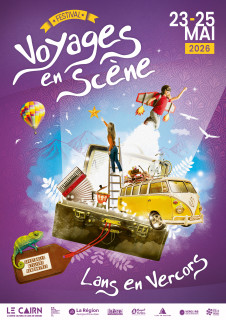 Affiche Festival Voyages en Scène  - Cheminotes_Lans-en-Vercors
