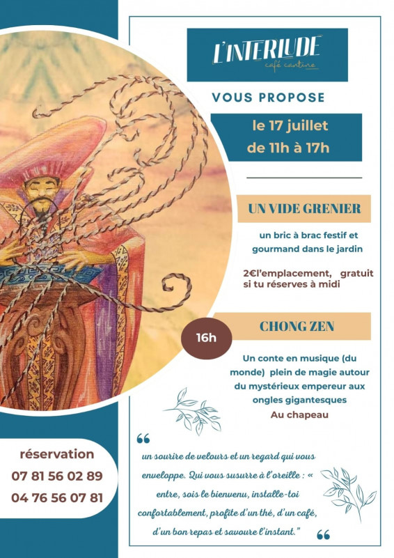 Affiche Vide grenier et conte musical à l'interlude_Lans-en-Vercors