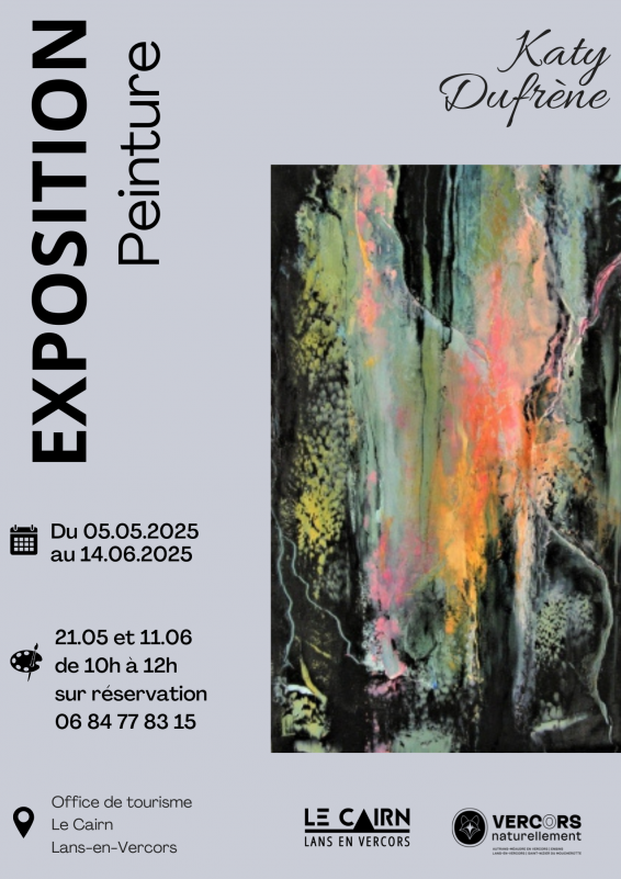 Affiche de l'exposition de Katy Dufrène - Peintre_Lans-en-Vercors