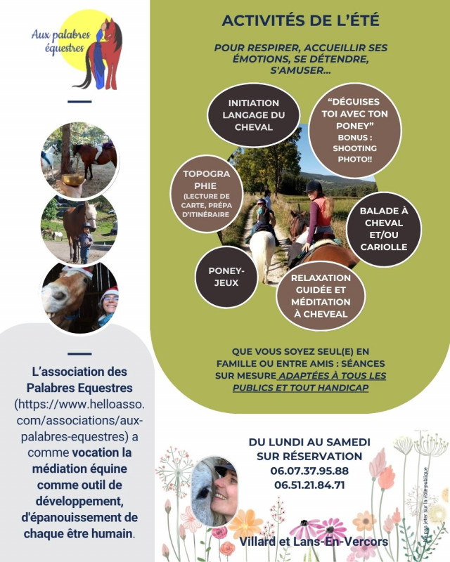 Activités de l'été aux Palabres Equestres flyer