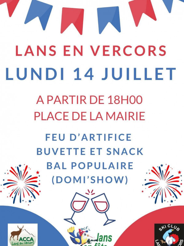 Fête du 14 juillet, feu d'artifice et bal_Lans-en-Vercors