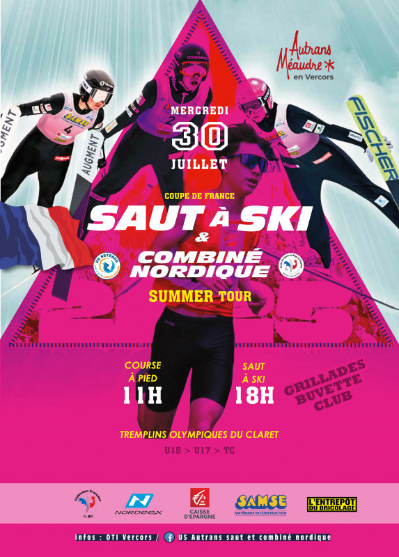 Affiche concours saut à ski et combiné nordique