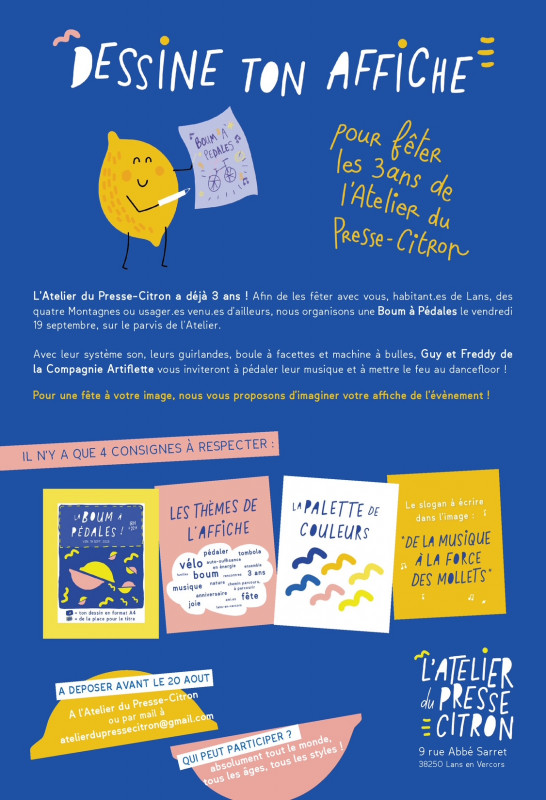 Boom à pédales à l'atelier du Presse Citron