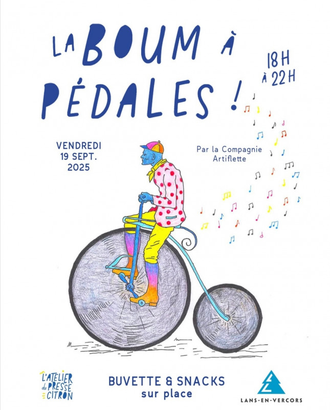 Affiche de la Boom à pédales_Lans-en-Vercors