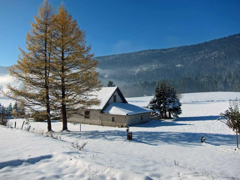 terrain enneigé. Accès direct aux pistes de ski de fond