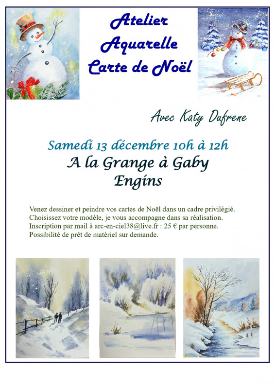Atelier aquarelle - carte de Noël avec Katy Dufrene_Engins - © Katy Dufrene Atelier aquarelle - carte de Noël avec Katy Dufrene_Engins