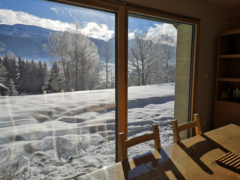 Vue enneigée depuis la salle à manger Vue enneigée depuis la salle à manger