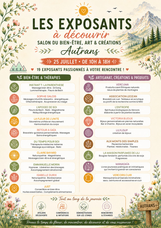 Salon du bien-être, art et créations #1_Autrans-Méaudre en Vercors Salon du bien-être, art et créations #1_Autrans-Méaudre en Vercors