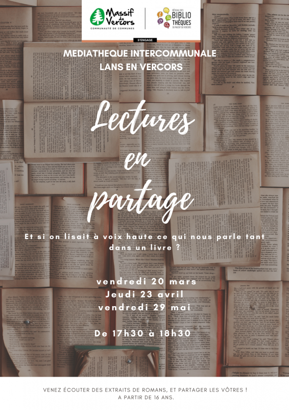 Affiche Lectures en partage !_Lans-en-Vercors - © MTR Affiche Lectures en partage !_Lans-en-Vercors